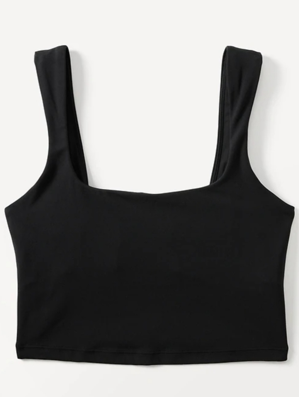 Size M - 🆕️ ATHLETA Transcend Black Square Neck Crop Tank Sports Top Bra A-C - Picture 2 of 8